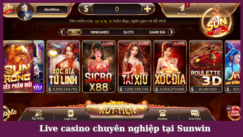 Live casino Sunwin là thiên đường giải trí đẳng cấp quốc tế